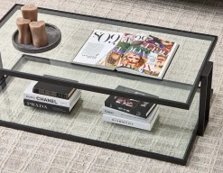 AGLAYA iron coffee table with tempered glass