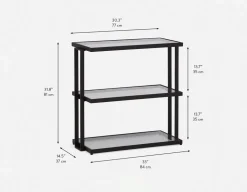 AGLAYA 3-Tier tempered Glass Shelves 84cm