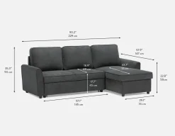 ALEX modern interchangeable sectional sofa-bed with storage