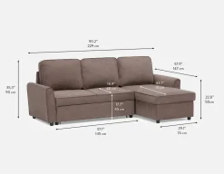 ALEX modern interchangeable sectional sofa-bed with storage
