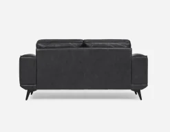 ALPHA 100% leather mid century loveseat