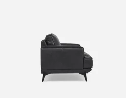 ALPHA 100% leather mid century loveseat