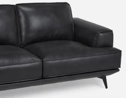 ALPHA 100% leather mid century loveseat