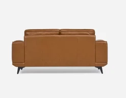 ALPHA 100% leather mid century loveseat