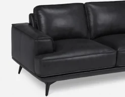 ALPHA 100% leather mid century loveseat