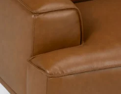 ALPHA 100% leather mid century loveseat