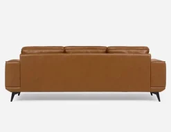 ALPHA 100% leather mid century 3-seater sofa