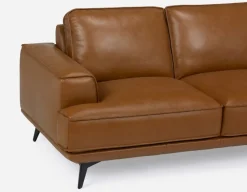 ALPHA 100% leather mid century 3-seater sofa