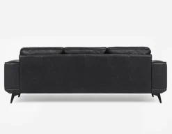 ALPHA 100% leather mid century 3-seater sofa