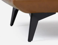 ALPHA 100% leather mid century 3-seater sofa