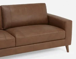 AMARI 100% leather classic 3-seater sofa