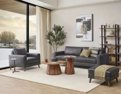 AMARI 100% leather classic 3-seater sofa