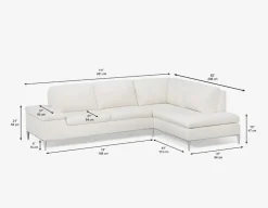 ANDREW left-facing sectional sofa in performance fabric