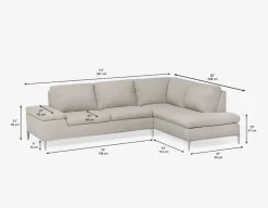 ANDREW right-facing sectional sofa in performance fabric