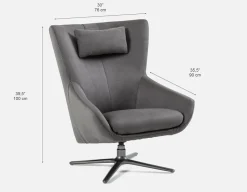 ANITA modern contemporary swivel armchair