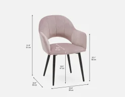 BAILEY contemporary velvet dining armchair