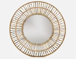 BANNON rattan framed mirror 104 cm