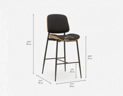 BEHARA mid-century modern retro bar stool 76 cm