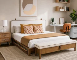 BENA mid-century modern storage bench