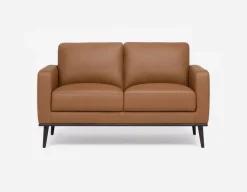 BETTA 100% leather mid century loveseat