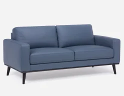 BETTA 100% leather mid century loveseat