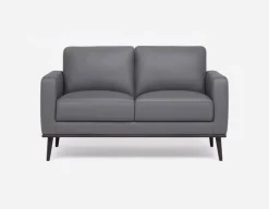 BETTA 100% leather mid century loveseat