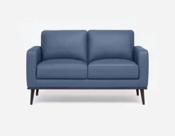 BETTA 100% leather mid century loveseat