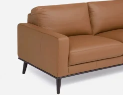 BETTA 100% leather mid century loveseat