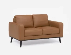 BETTA 100% leather mid century loveseat