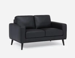 BETTA 100% leather mid century loveseat
