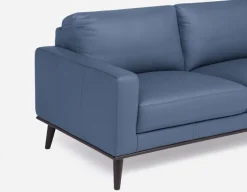 BETTA 100% leather mid century loveseat