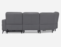 BILLIE left-facing 100% leather power reclining sectional sofa