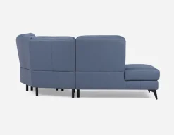 BILLIE left-facing 100% leather power reclining sectional sofa