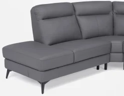 BILLIE left-facing 100% leather power reclining sectional sofa