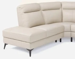 BILLIE left-facing 100% leather power reclining sectional sofa