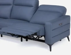 BILLIE left-facing 100% leather power reclining sectional sofa