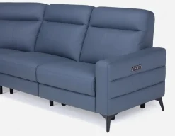 BILLIE left-facing 100% leather power reclining sectional sofa