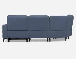 BILLIE left-facing 100% leather power reclining sectional sofa