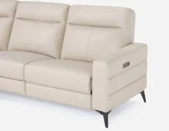 BILLIE left-facing 100% leather power reclining sectional sofa