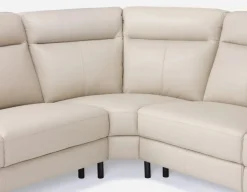 BILLIE left-facing 100% leather power reclining sectional sofa
