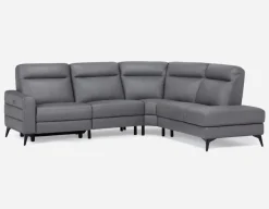 BILLIE left-facing 100% leather power reclining sectional sofa