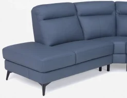 BILLIE left-facing 100% leather power reclining sectional sofa