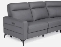 BILLIE right-facing 100% leather power reclining sectional sofa