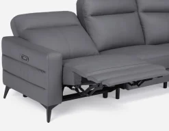 BILLIE right-facing 100% leather power reclining sectional sofa