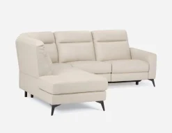 BILLIE right-facing 100% leather power reclining sectional sofa