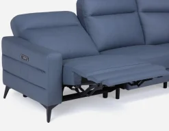 BILLIE right-facing 100% leather power reclining sectional sofa