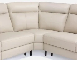BILLIE right-facing 100% leather power reclining sectional sofa