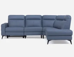 BILLIE right-facing 100% leather power reclining sectional sofa