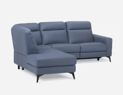 BILLIE right-facing 100% leather power reclining sectional sofa