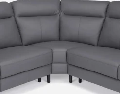 BILLIE right-facing 100% leather power reclining sectional sofa